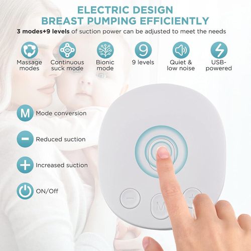 product_image_name-Generic-Breast Pump, Double Electric Breast Pump Portable Anti-Overflow Massaging Modes Ultra-Quiet Pain Free USB-Powered Breast Pumps Nursing Breastfeeding Milk Extractor with 3 Modes & 9 Levels BPA Free-2