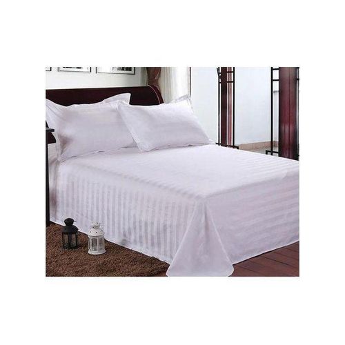 product_image_name-Generic-4pc White Stripped Bedsheet (2 Bedsheets & 2 Pillowcases)-1