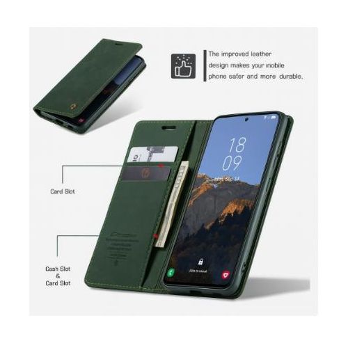product_image_name-Generic-Samsung Galaxy Z Fold 5 Retro Flip Wallet Suede Leather Cover Case, All-Round Protective Phone Case with Card Holder and Foldable Stand, Green-3