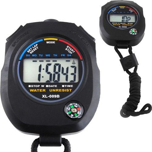 Digital Handheld LCD Chronograph Timer Sports Stopwatch Stop Watch