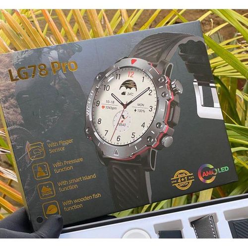 product_image_name-Generic-LG78 Pro AMOLED Smartwatch – Finger Sensor, Smart Island, Pressure Detection & Wooden Fish Function-3
