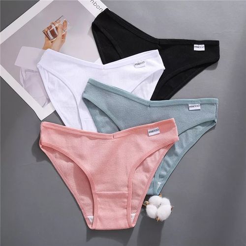 FINETOO 4 Pcs Sexy Cotton Panties Women Underwear Lingerie @ Best Price  Online