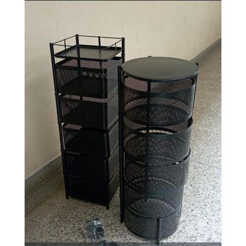 product_image_name-Generic-5 Tier Circular Rotating Basket Large Storage Rack with Wheels-2