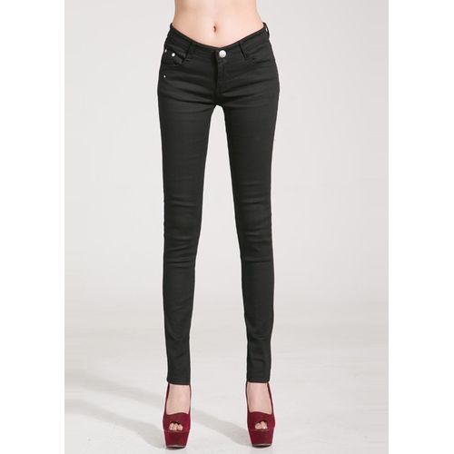 Fashion (black)Pants Women Red Black 20 Candy Color Women Jeans
