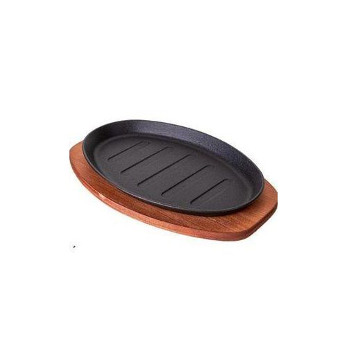 product_image_name-Generic-Cast Iron Hot Sizzling Pan with Wooden Base-2