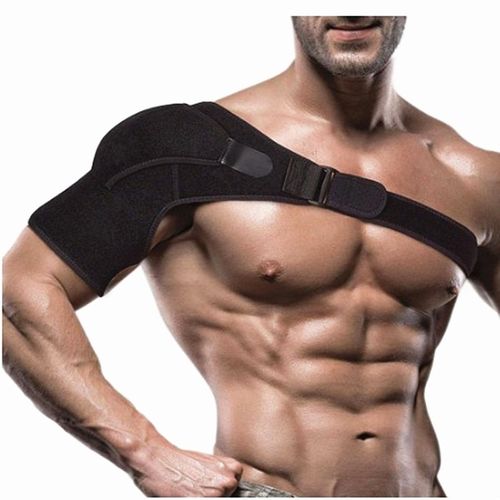 Generic 1PC Black Exercise Shoulder Brace With Pressure Pad