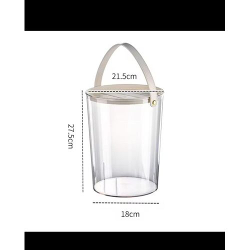 product_image_name-Generic-Acrylic Multifunctional Storage Bucket  With Leather Handle  5L-2