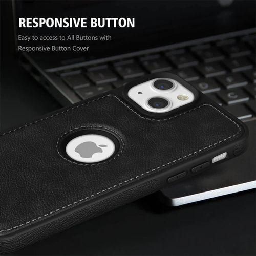 product_image_name-Generic-Apple iPhone 14 Plus Black Full Hard Case Classic Soft PU Leather Protective Phone Cover Case-3