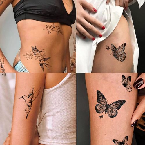 product_image_name-Generic-Butterfly Flowers Bee Temporary tattoo -3