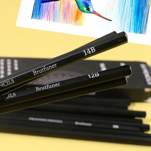 Brutfuner 14pcs/set 4H-14B Wooden Lead Pencils Set Professional Drawing  Journal Writing Pencils For School