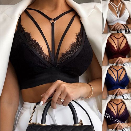 Womens Low Cut Bra Underwear Bralette Crop Top Sexy Female Bra Push Up Brassiere  Plus Size Bra Sport Women, Black, 38E : : Clothing, Shoes &  Accessories