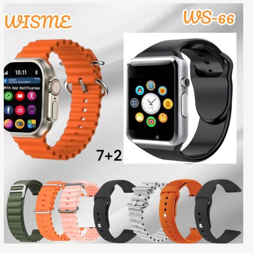 Smartwatch WS 66 2 7 Couples Smart watch with two watches and 7 multi colored straps Health Activity tracking wireless charging Both Android and Apple compatible Best Price Online Jumia Kenya