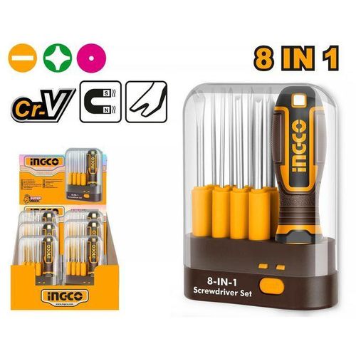 product_image_name-Ingco-AKISD0901 9 Pcs interchangeable screwdriver set-1