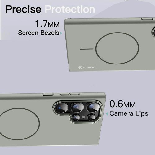 product_image_name-Generic-Samsung Galaxy S22 Ultra Grey Skin Touch Ultra-Slim Magnetic Protective Case, Luxurious Matte Finish Shock-Resistant Lightweight Wireless Charging Compatible Phone Cover-3