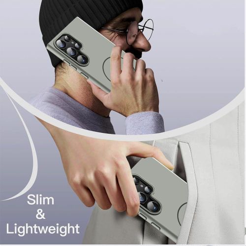 product_image_name-Generic-Samsung Galaxy S22 Ultra Grey Skin Touch Ultra-Slim Magnetic Protective Case, Luxurious Matte Finish Shock-Resistant Lightweight Wireless Charging Compatible Phone Cover-5