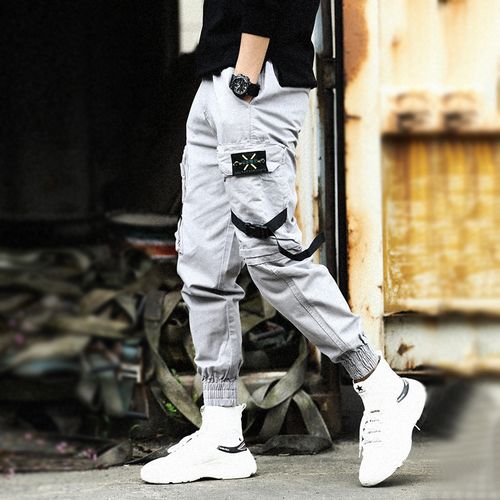 Buy Krystle Men's Cotton Army Relaxed Fit Zipper Dori Slim fit Cargo Jogger  Pants(Black/White, 30) at Amazon.in