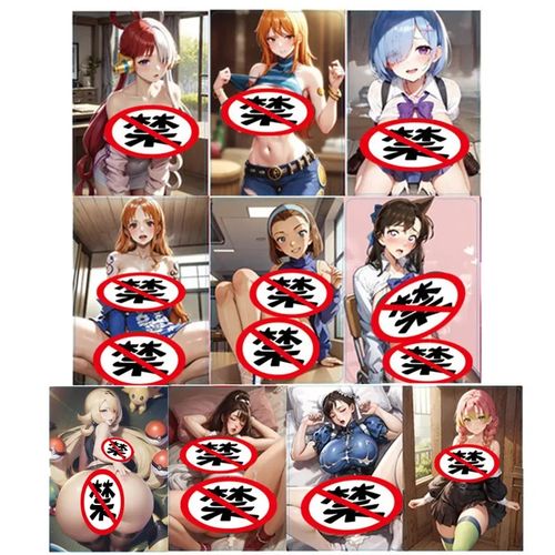 Generic 10pcs set Anime One Piece Demon Slayer Pokemon Nami Uta Rem
