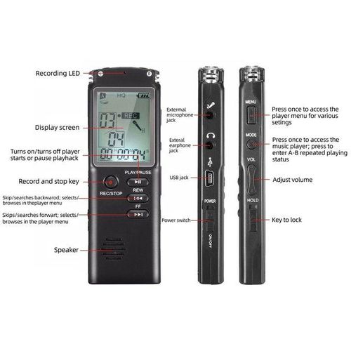 product_image_name-Generic-Professional 8GB Audio Voice Recorder – Compact Digital Sound Recorder With USB And Long Recording Time-5