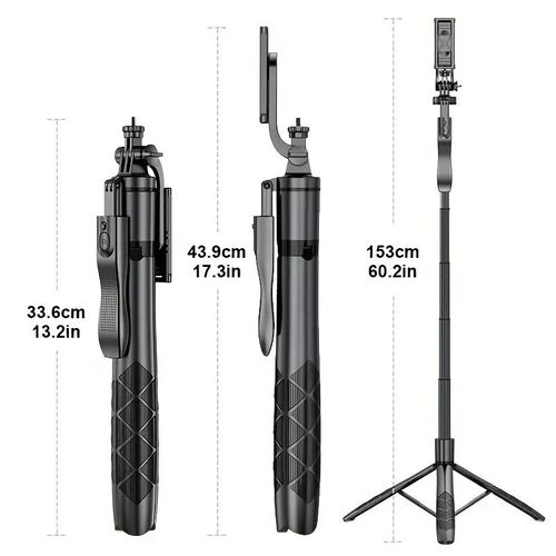 product_image_name-Generic-1530mm-L16 Wireless Selfie Stick Tripod with 1/4” Screw Mount & Bluetooth Remote-4