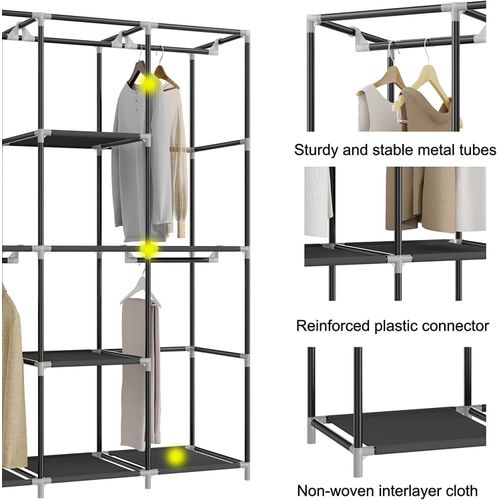 product_image_name-Generic-Portable wardrobe, 8-compartment wardrobe storage rack, clothing storage rack-5