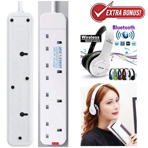 product_image_name-Powermax-Power King HIGHLY EFFICIENT MULTIPLUG WAY POWER EXTENSION WITH CABLE PLUS BLUETOOTH WIRELESS HEADPHONES WITH MEMORY CARD SLOT-1
