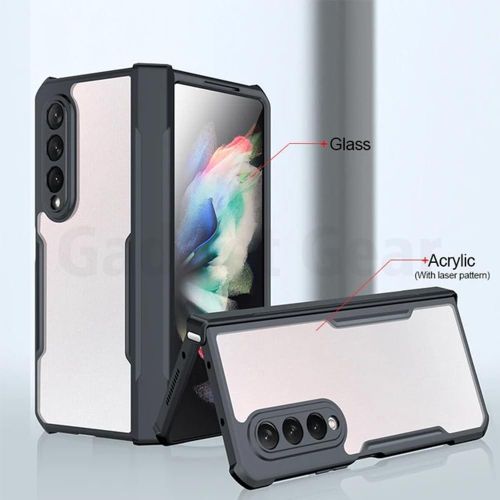 product_image_name-Xundd-Samsung Galaxy Z Fold4 Phone Case, Airbag Shockproof Bumper Shell with Transparent Acrylic Back & TPU Buffer for Second Device-8