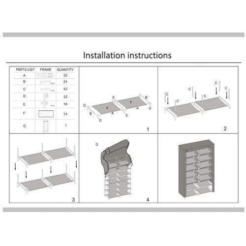 product_image_name-Lindy-Double Row 7 Layer Shoe Wardrobe - Grey-5