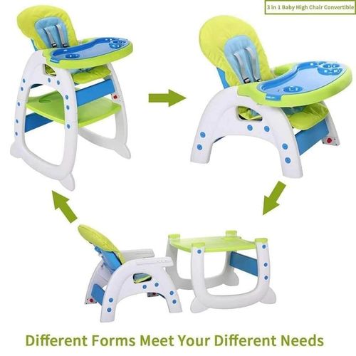 3 IN 1 Folding Baby High Chair Convertible Infant Dining Chair