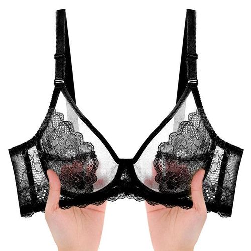 Ultra Thin Transparent Bra with Breathable Straps and Sexy Lace