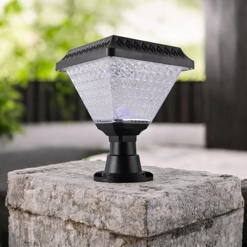 product_image_name-Generic-Outdoor Solar LED Post Light with Stylish Crystal Cover for Landscape Lighting-1