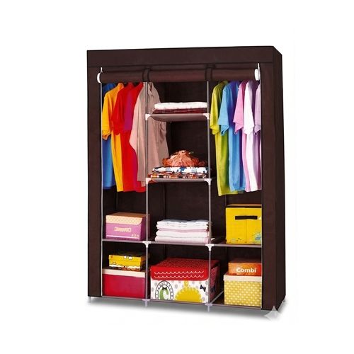 product_image_name-Rashnik-RN -7601 Storage Wardrobe Organizer - Maroon.-1