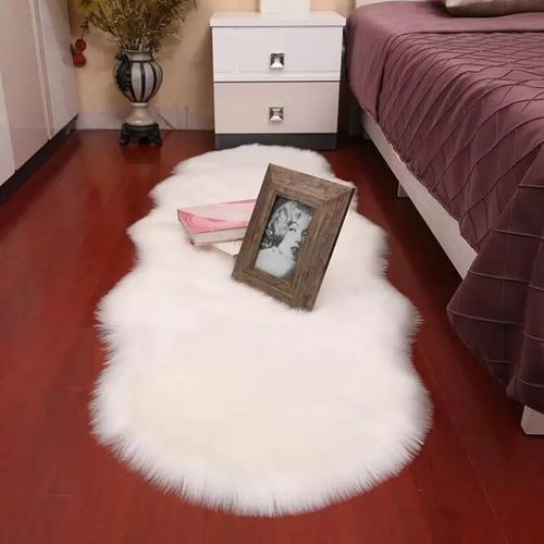 product_image_name-Generic-Luxury Faux Fur Bedside Carpet - White-1