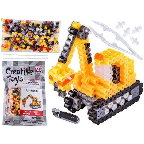 product_image_name-Creative Toys-Creative Construction Vehicles Puzzle Learning Educational Multicolour 3D Ironing Beads, Hammer Excavator, Sachet, Ironing-5