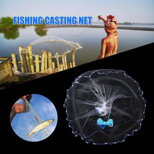 Generic Fishing Casting Net 7.8FT Fishing Net Saltwater Freshwater Bait  Fish Net Hand Cast Fishing Net with Weights @ Best Price Online