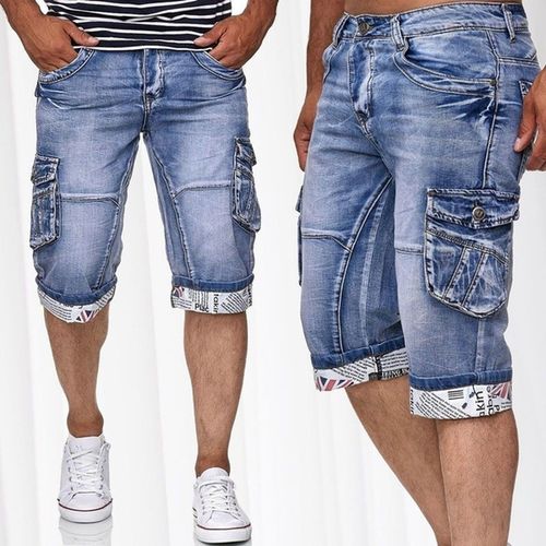 Cheap Men's 5XL Summer Wide Leg Denim Shorts New Fashion Loose Elastic  Waist Large Pocket Baggy Jeans Shorts Men Korean Brand Clothing | Joom