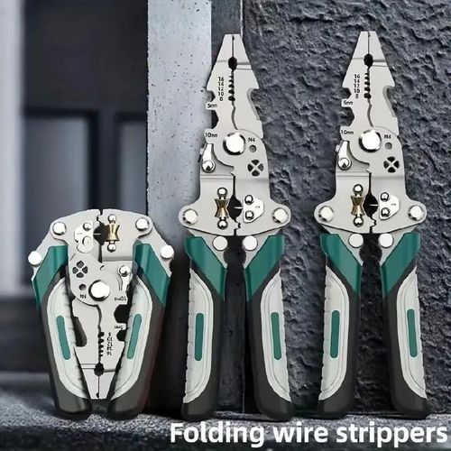 product_image_name-Generic-Wire Stripper, Cable Stripper, Crimping Pliers, Wire Cutter, Wire Crimper, Multi-Function Hand Tool Foldable Design for Easy Storage Professional Handle Design And Refined Craftsmanship-3