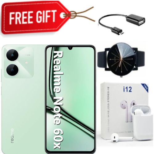 product_image_name-Realme-Note 60X 6.74" 64GB ROM+ 3GB Battery,5000mAh (Dual Sim)-Green+Otg+Webwatch+Earpods-1
