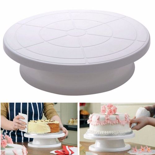 Generic 28cm Kitchen Cake Decorating Icing Rotating Turntable Display Stand  Plastic @ Best Price Online