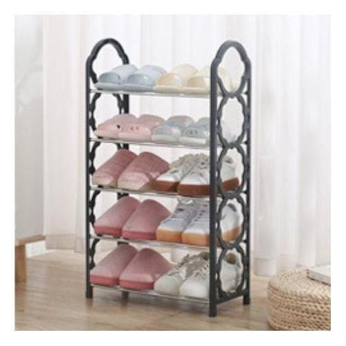 product_image_name-Generic-Black 5 Layers Portable Simple Plastic Shoe Rack -4