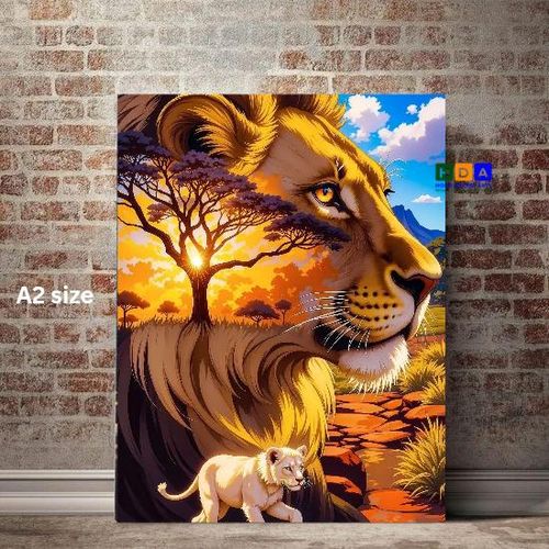 product_image_name-Canvas Prints-Lioness and Cub Canvas Printed Art-3