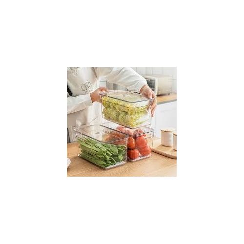 product_image_name-Generic-3 pcs 3L Refrigerator Storage Container with Drain Plate & Handle - Stackable Fresh Produce Keeper-2