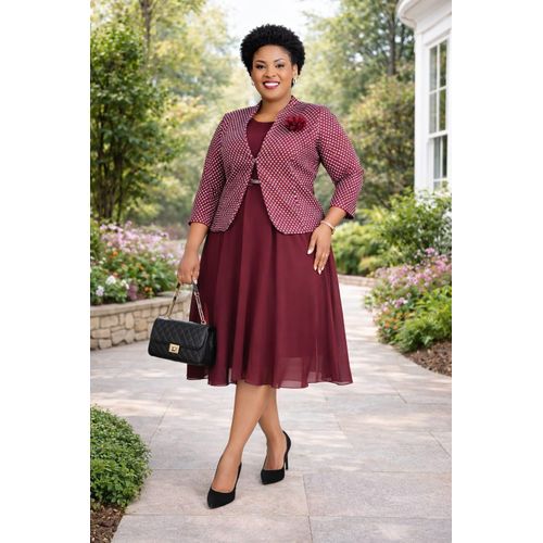 white christmas dresses Black Front-Open Jacket with French Applique main image 0