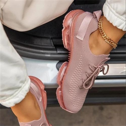 Sport Fashion pink Women Trendy Sneakers 2023 Hot Sell Fashion Cushion Lace Up Ladies Running Sport Shoes 35 43 Larged Size Female Vulcanize Shoes ACU Best Price Online Jumia Kenya