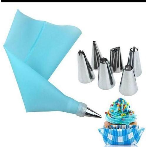 product_image_name-Generic-6 Nozzles + Reusable Icing Cake Pastry Piping Bag-1