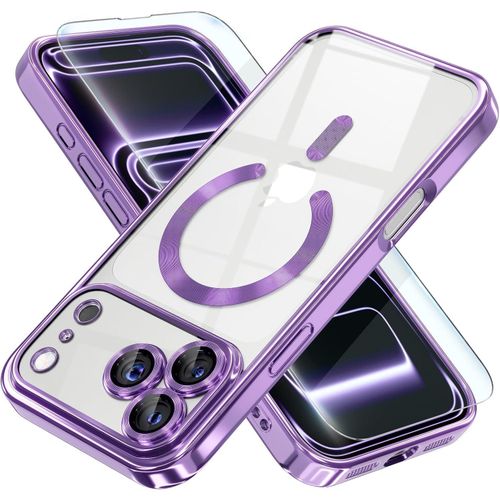 product_image_name-Generic-Electroplated Clear MagSafe Case with Camera Lens Protector for iPhone 17 Pro Max – LIGHT PURPLE-1