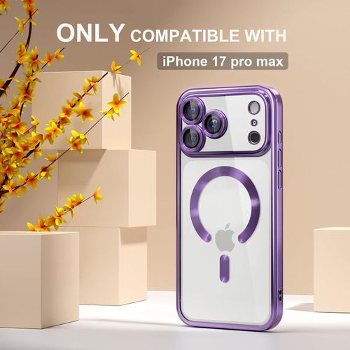 product_image_name-Generic-Electroplated Clear MagSafe Case with Camera Lens Protector for iPhone 17 Pro Max – LIGHT PURPLE-2