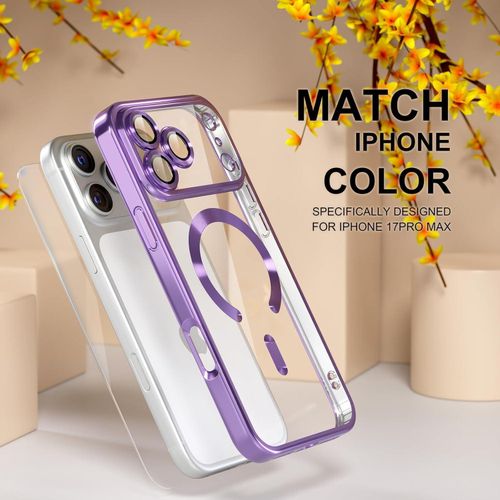 product_image_name-Generic-Electroplated Clear MagSafe Case with Camera Lens Protector for iPhone 17 Pro Max – LIGHT PURPLE-6