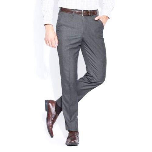 Buy John Players Charcoal Grey Patterned Slim Fit Formal Trousers - Trousers  for Men 1268007 | Myntra