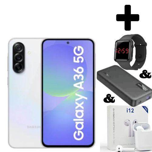 product_image_name-Samsung-Galaxy A36 5G, 6.6", 256GB + 8GB RAM (Dual SIM), 50MP, 5000mAh - White+Gifts-1