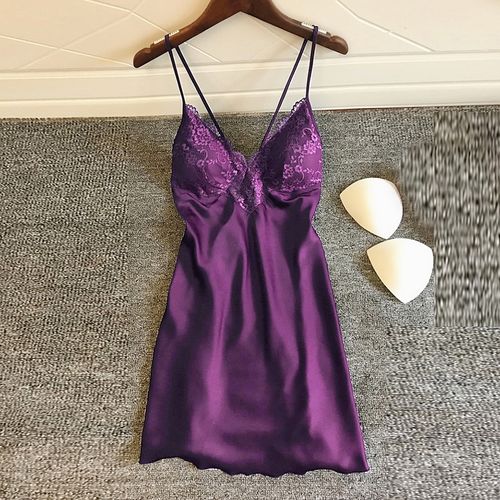 Fashion Ladies Silk Satin Night Dress Sleeveless Nighties V-neck Nightgown  Nightdress @ Best Price Online